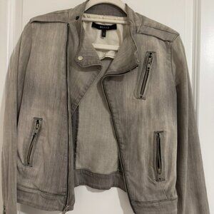 J Brand Washed Gray Moto Jacket – Size Small